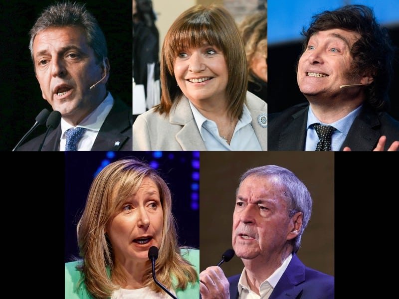 Los cinco candidatos a presidente de la Argentina