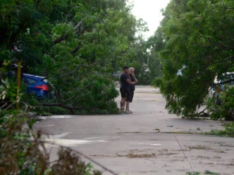 Aspecto de la ciudad de Bahia Blanca luego del temporal registrado anoche