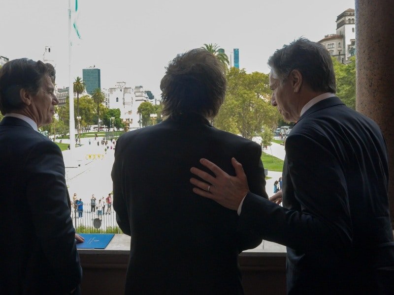 El Presidente Javier Milei recibió en la Casa Rosada al Secretario de Estado de los Estados Unidos de América, Antony Blinken.