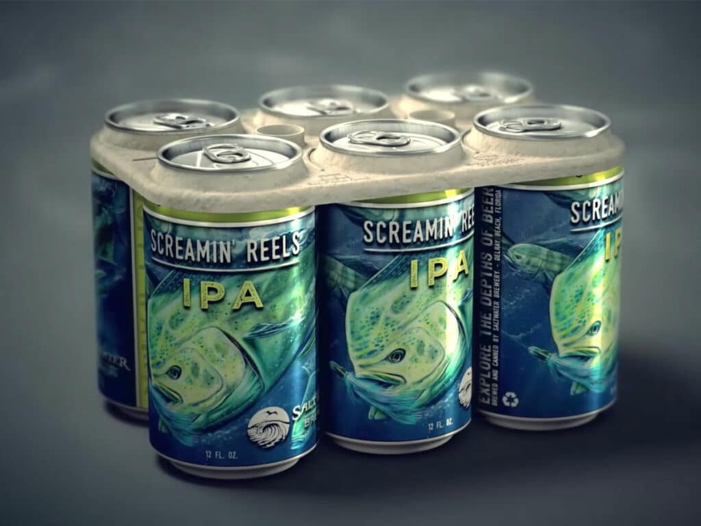 Saltwater Brewey creó un six pack biodegradable para evitar la contaminación por plásticos.