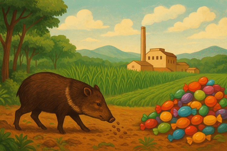 ¿Qué tiene que ver el pecarí de collar con un caramelo?