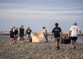 Voluntarios retiraron 200 kilos de plásticos de una playa en Chubut