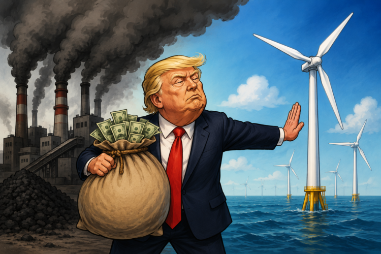 Trump mantiene plantas de carbón con subsidios de USD 1.125 millones y bloquea eólica offshore