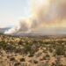 Paisaje afectado por incendios forestales en España bajo humo denso, evidencia del cambio climático y riesgo de incendios ext