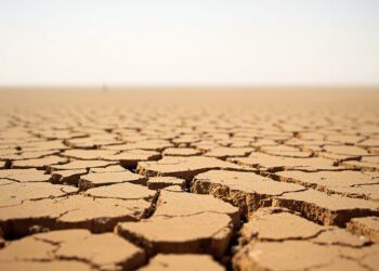 Tierra agrietada por sequía extrema y ola de calor, evidencia del impacto del calor extremo en los ecosistemas.