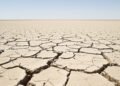 Tierra agrietada por sequía extrema, evidencia visual del calentamiento global acelerado desde 2015.