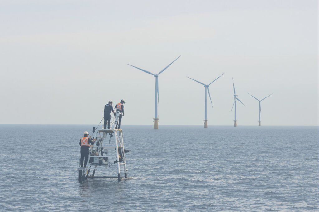 Turbinas eólicas offshore en el mar, donde miles de trabajadores estadounidenses perdieron sus empleos tras cancelaciones mas