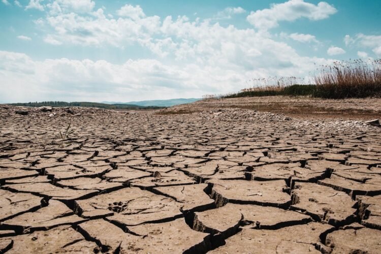 Tierra agrietada por sequía extrema, escenario típico de los impactos de El Niño intenso.