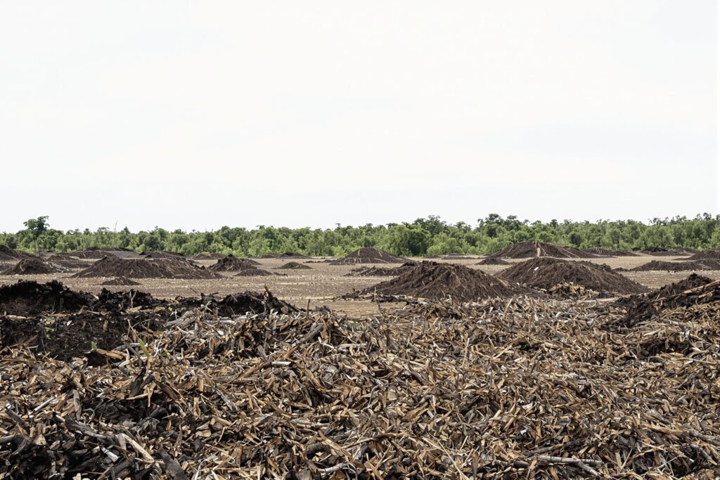 Zona deforestada en área protegida de Bolivia con bosque nativo talado.