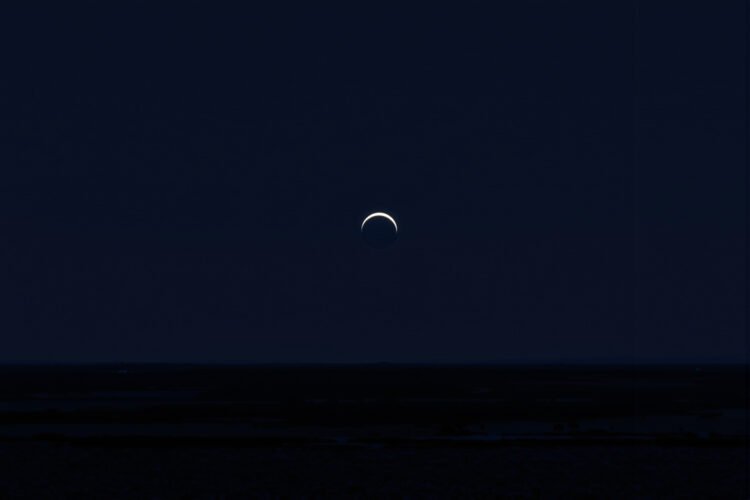 Cielo oscurecido durante un eclipse solar, fenómeno que altera el comportamiento de los animales.