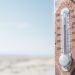 Termómetro marcando temperaturas extremas durante una ola de calor en Europa.