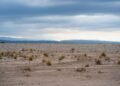 Paisaje árido de Nevada con suelo agrietado por la sequía del río Colorado.
