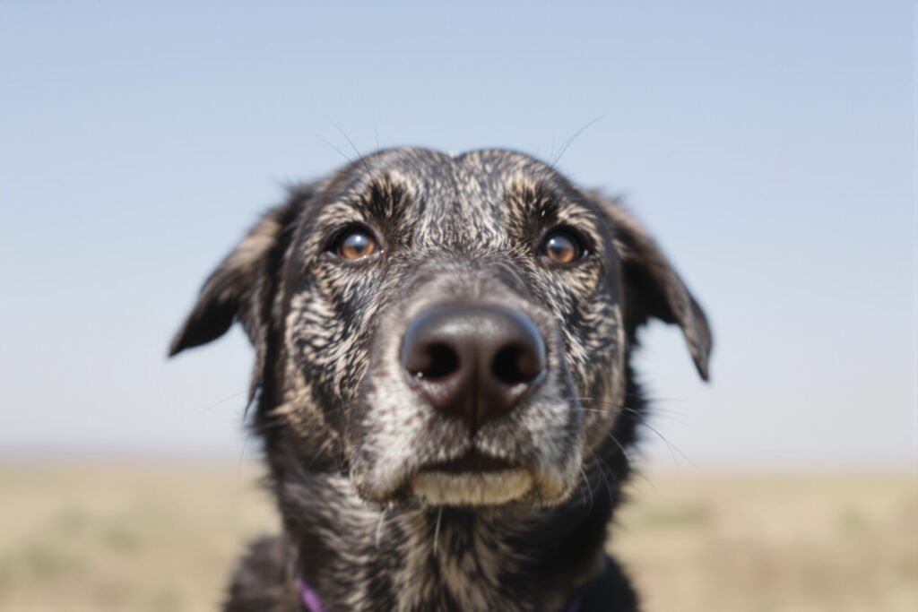 Perro mirando atentamente el rostro de una persona, demostrando su capacidad de reconocer emociones humanas.