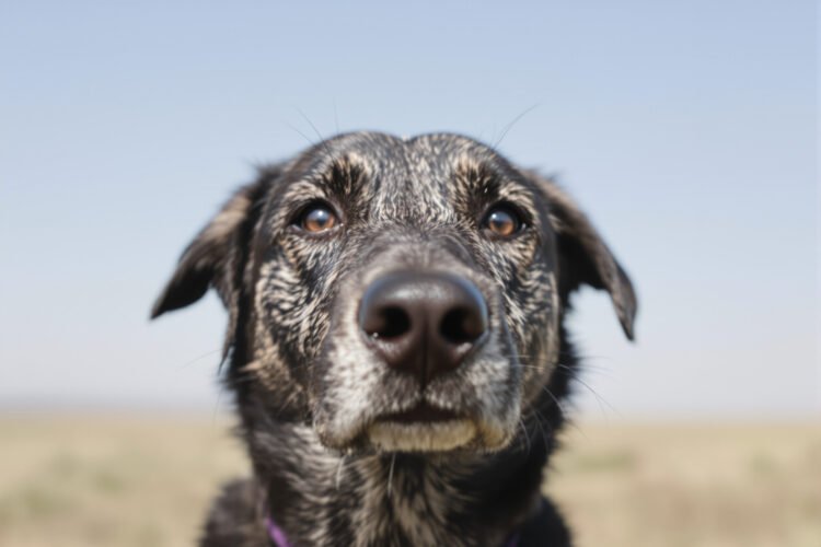 Perro mirando atentamente el rostro de una persona, demostrando su capacidad de reconocer emociones humanas.