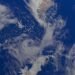 Vista satelital del océano Pacífico mostrando corrientes cálidas asociadas al fenómeno de El Niño.