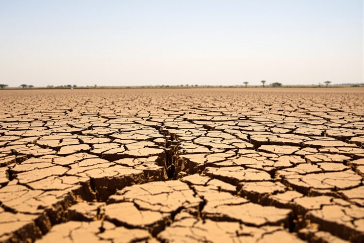 Tierra agrietada por la sequía en África subsahariana, región vulnerable al fenómeno de El Niño.