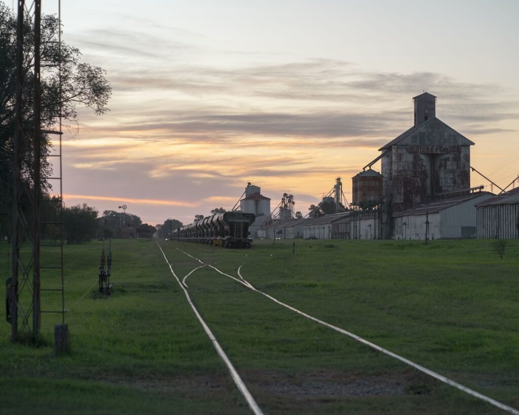Tren de carga ferroviaria transportando mercancías en Argentina, símbolo de la privatización del Belgrano Cargas.