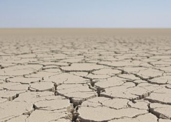 Tierra agrietada por sequía extrema, símbolo de los límites planetarios superados.