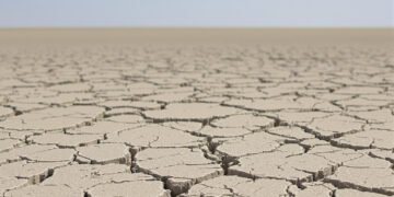 Tierra agrietada por sequía extrema, símbolo de los límites planetarios superados.