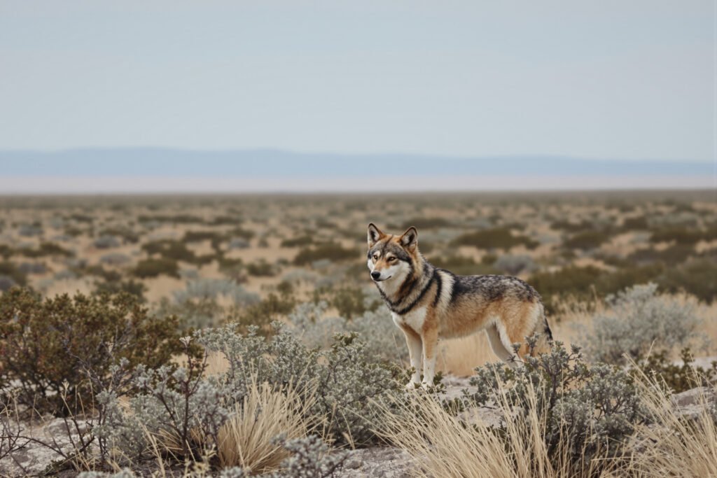 Lobo mexicano en estado salvaje, una de las especies que perdería protección federal en Estados Unidos.
