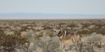 Lobo mexicano en estado salvaje, una de las especies que perdería protección federal en Estados Unidos.