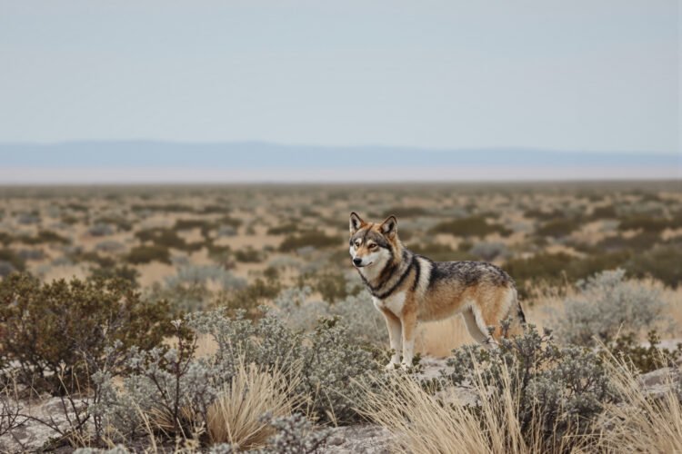 Lobo mexicano en estado salvaje, una de las especies que perdería protección federal en Estados Unidos.