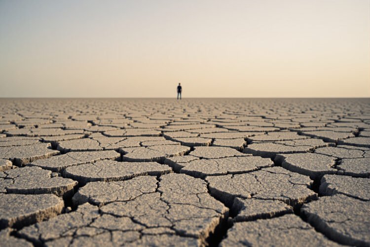 Campo agrícola con tierra agrietada por sequía extrema, escenario proyectado para América Latina con El Niño.