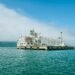 Infraestructura submarina en aguas costeras de China, donde se instalan centros de datos bajo el mar.