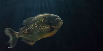 Peces de río amazónico nadando en aguas tropicales de Madre de Dios, Perú.