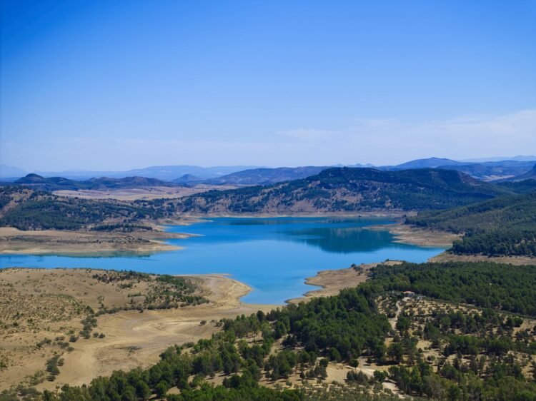 Tierra agrietada por la sequía en el paisaje español, símbolo del cambio climático que enfrenta el país.