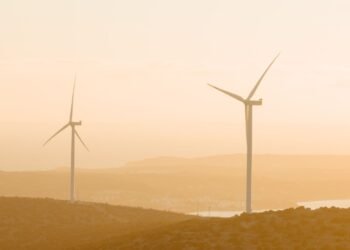 Parque eólico en España al atardecer, símbolo de la apuesta española por las energías renovables en la COP31.